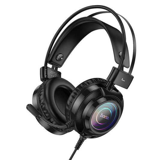 Ακουστικά Gaming 3.5mm HOCO W110, RGB, Μαύρα