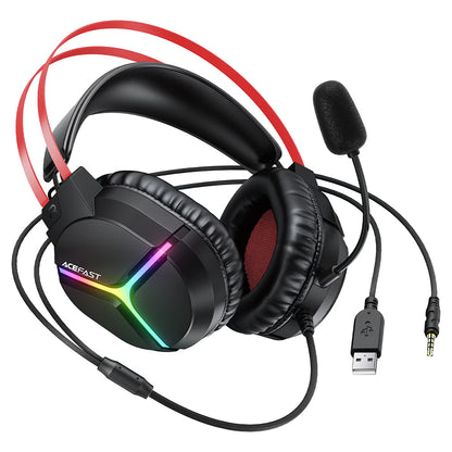 Ακουστικά Gaming 3.5mm Acefast H16, RGB, 2μ, Μαύρα