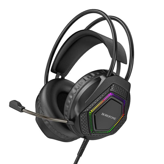 Ακουστικά Gaming 3.5mm Borofone BO105 Thunder, RGB, 2m, Μαύρα