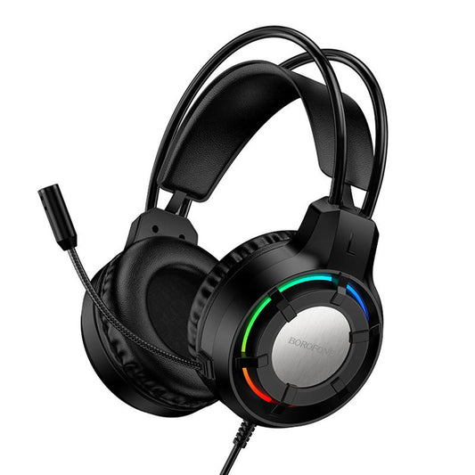 Ακουστικά Gaming 3.5mm Borofone BO112 Wave, RGB, 2μ, Μαύρα