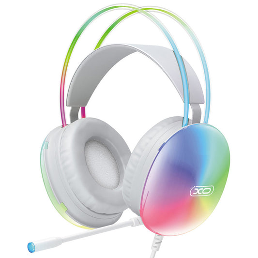 Ακουστικά Gaming 3.5mm XO Design GE11, RGB, Λευκά