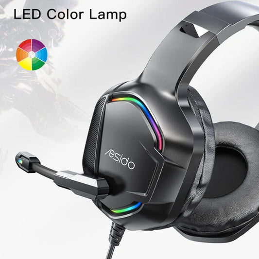Ακουστικά Gaming 3.5mm Yesido EK01, RGB, 1.2m, Μαύρα