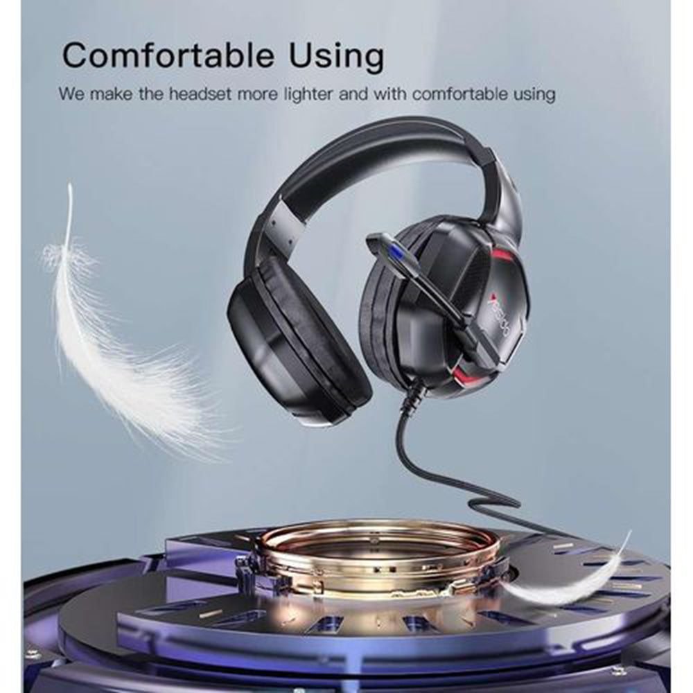 Ακουστικά Gaming 3.5mm Yesido EK01, RGB, 1.2m, Μαύρα