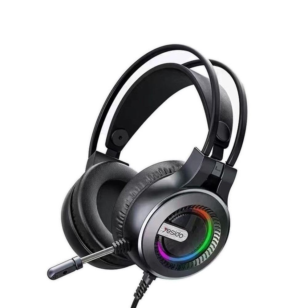 Ακουστικά Gaming 3.5mm Yesido EK02, RGB, 2.2m, Μαύρα