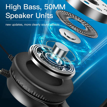 Ακουστικά Gaming 3.5mm Yesido EK02, RGB, 2.2m, Μαύρα