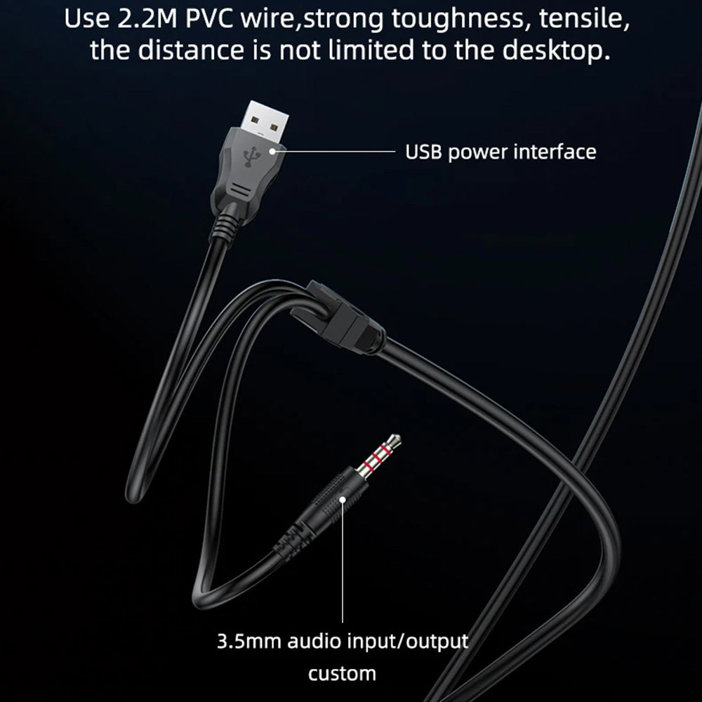 Ακουστικά Gaming 3.5mm Yesido EK03, RGB, 2m, Μαύρα