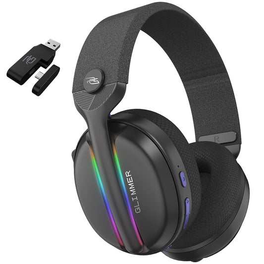 Ασύρματα Gaming Ακουστικά Proove Glimmer, RGB, BT / Wi-Fi / Wired, Μαύρο Μωβ WHGL00022016