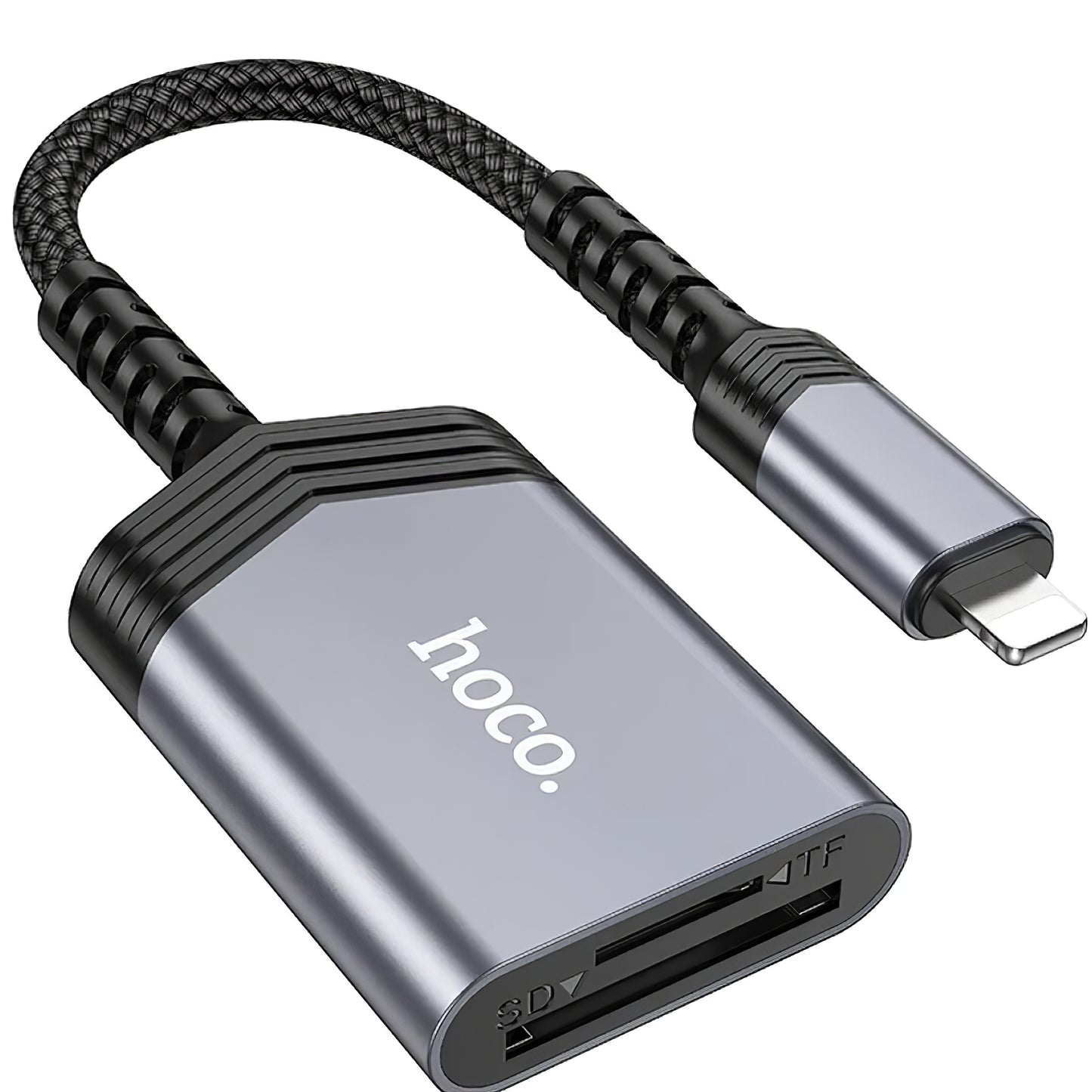 Αναγνώστης Καρτών Lightning HOCO UA25, SD - microSD, Γκρι