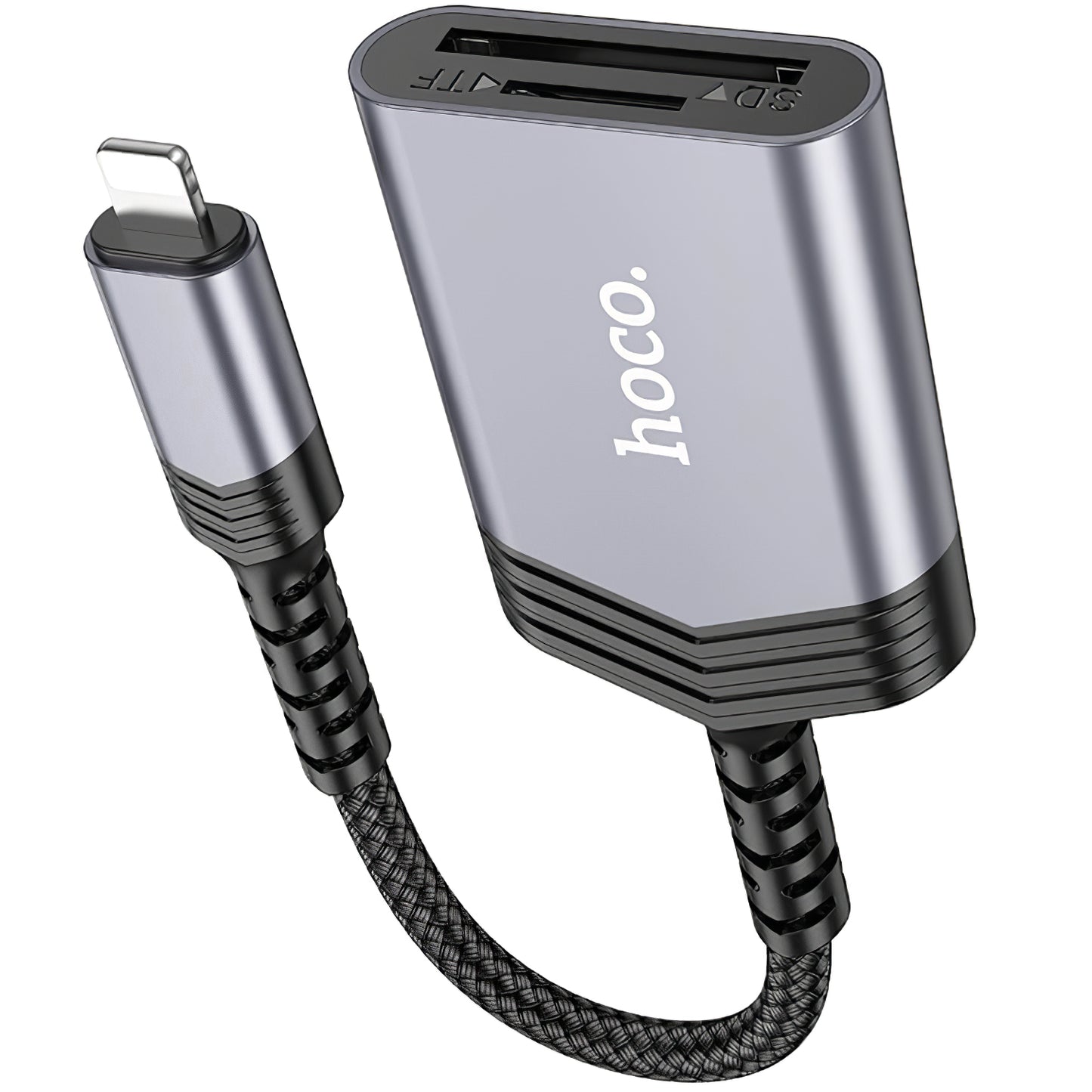 Αναγνώστης Καρτών Lightning HOCO UA25, SD - microSD, Γκρι