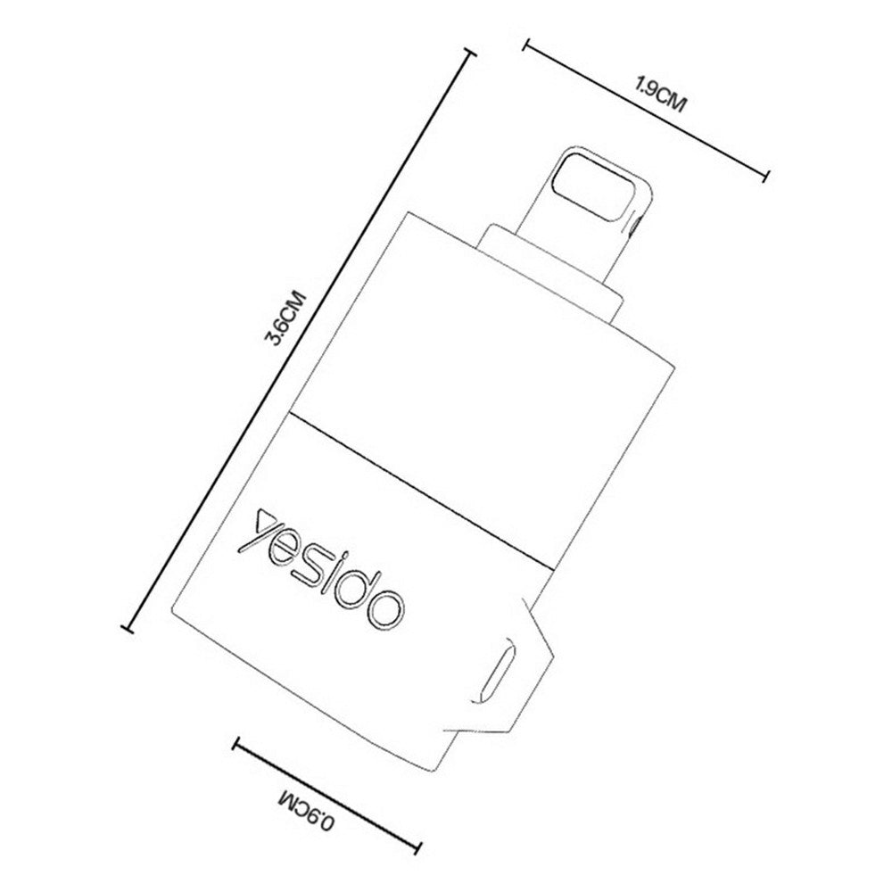 Αναγνώστης Κάρτας Lightning Yesido GS38, microSD, Γκρι, Επανασφραγισμένο