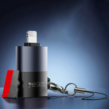 Αναγνώστης Κάρτας Lightning Yesido GS38, microSD, Γκρι, Επανασφραγισμένο