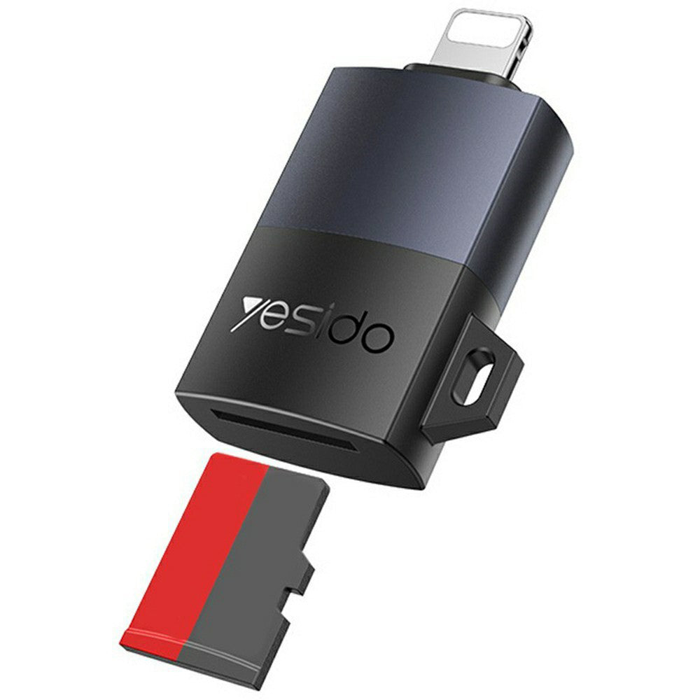 Αναγνώστης Κάρτας Lightning Yesido GS38, microSD, Γκρι, Επανασφραγισμένο