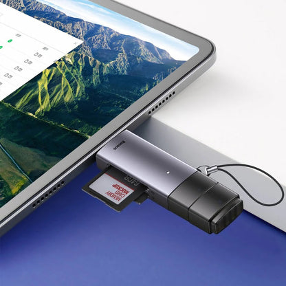 Αναγνώστης καρτών USB / USB-C Baseus Lite, SD - microSD, γκρι WKQX060113 