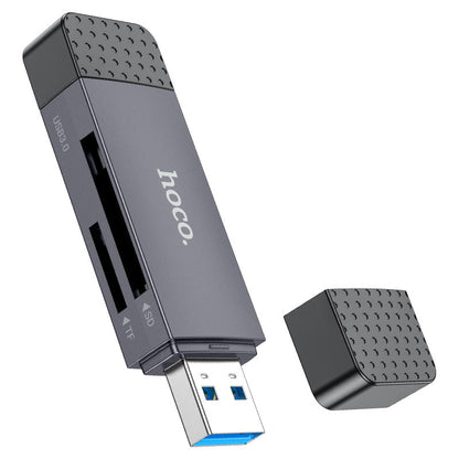 Αναγνώστης Καρτών USB 3.0 / USB-C HOCO HB45, SD - microSD, Γκρι