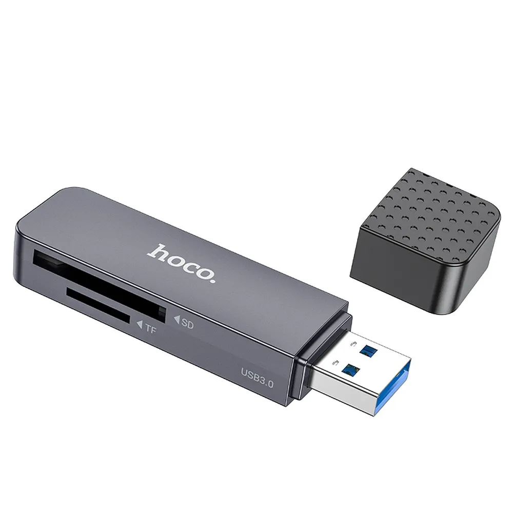 USB 3.0 HOCO HB45 Card Reader, SD - microSD, Gray