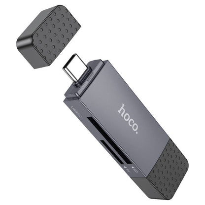 Αναγνώστης Καρτών USB 3.0 / USB-C HOCO HB45, SD - microSD, Γκρι