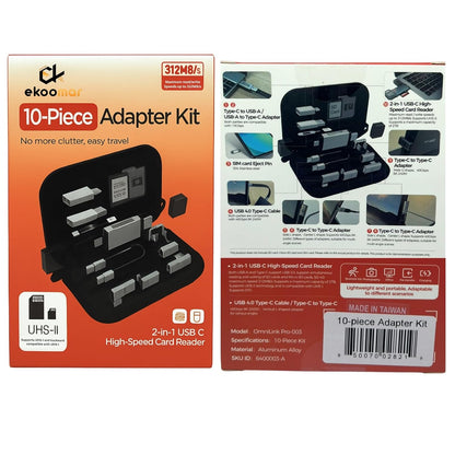USB / USB-C Card Reader OEM OmniLink Pro-003 Travel, 10in1, Gray
