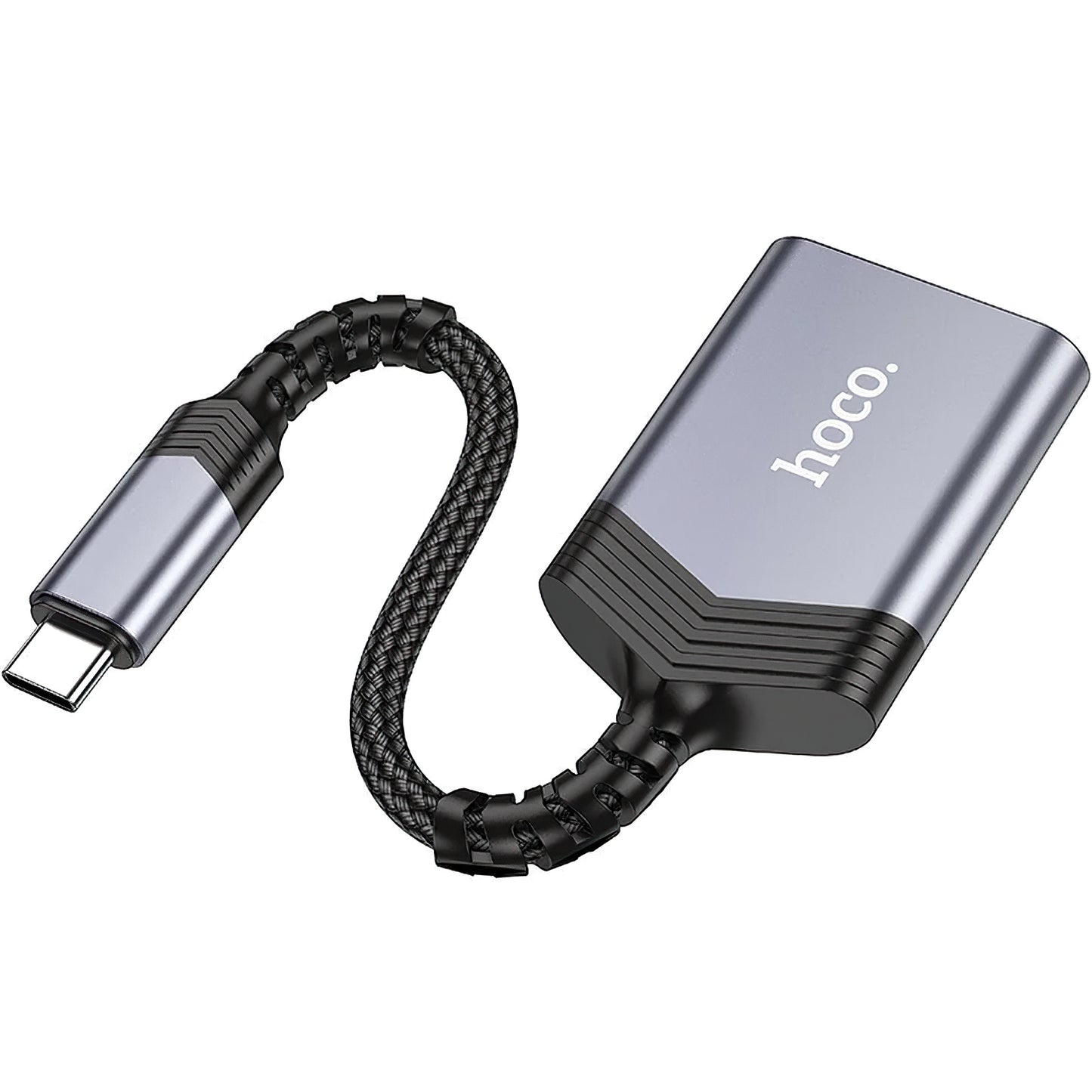 Αναγνώστης καρτών USB-C HOCO UA25, SD - microSD, Γκρι 