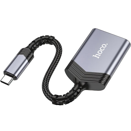 Αναγνώστης καρτών USB-C HOCO UA25, SD - microSD, Γκρι 