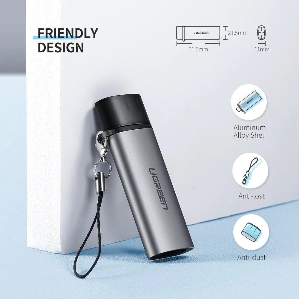 Αναγνώστης Καρτών USB-C UGREEN CM184, SD - microSD, Γκρι