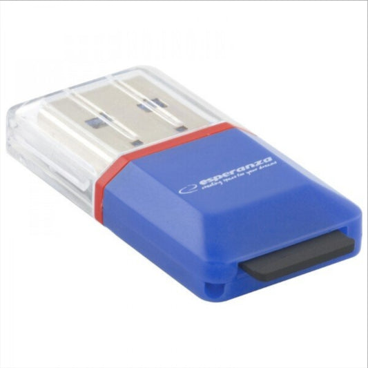 Αναγνώστης Κάρτας USB Esperanza EA134B, microSD, Μπλε
