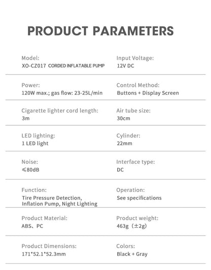 Αυτοκινητικός Συμπιεστής XO Design CZ017