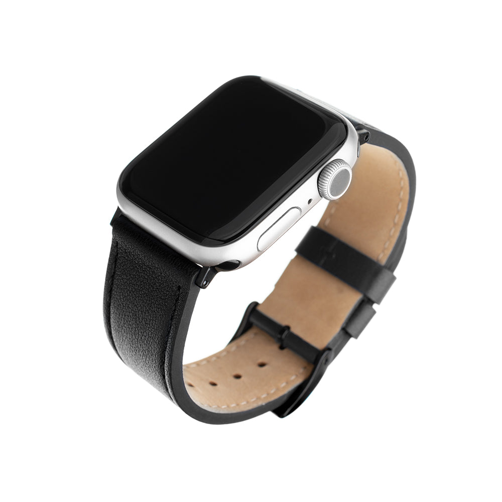 Λουράκι Fixed Leather για Apple Watch 42mm / 41mm / 40mm / 38mm Series, Μαύρο
