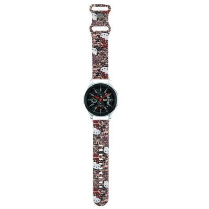 Λουράκι Hello Kitty Silicone Tags Graffiti για Samsung Galaxy Watch / Huawei Watch 46mm / 45mm / 41mm Series, Ροζ