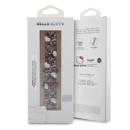 Λουράκι Hello Kitty Silicone Tags Graffiti για Samsung Galaxy Watch / Huawei Watch 46mm / 45mm / 41mm Series, Ροζ