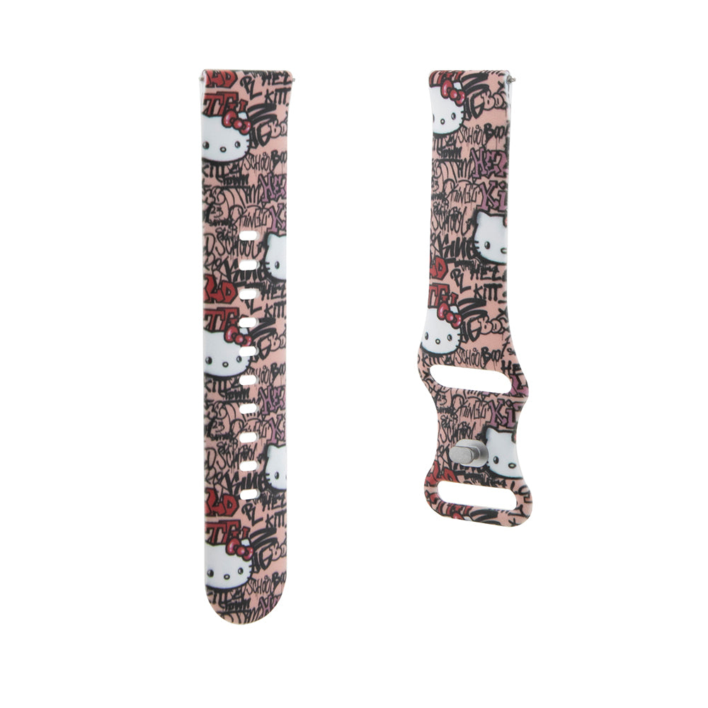 Λουράκι Hello Kitty Silicone Tags Graffiti για Samsung Galaxy Watch / Huawei Watch Series, Ροζ