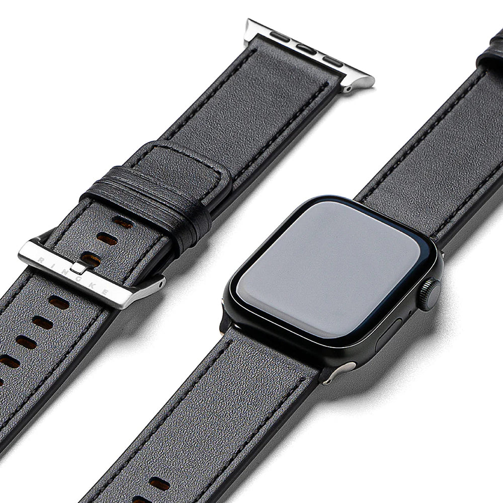 Λουράκι Ringke Leather One για Apple Watch 49mm / 46mm / 45mm / 44mm / 42mm Series, Μαύρο