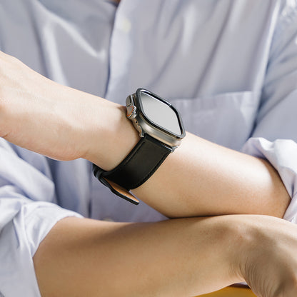 Λουράκι Ringke Leather One για Apple Watch 49mm / 46mm / 45mm / 44mm / 42mm Series, Μαύρο