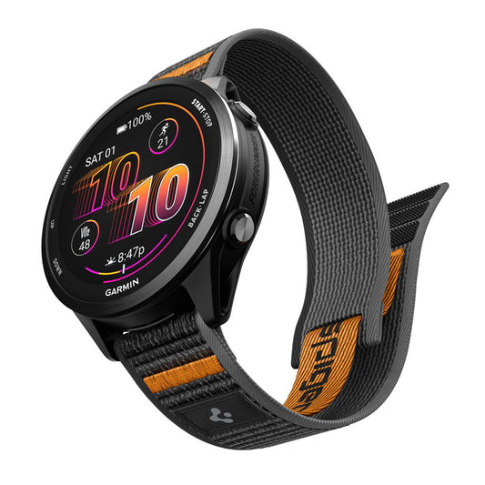 Λουράκι Spigen Athlex Air 2 για Garmin Watch Venu / Forerunner Series, 22mm, Μαύρο Πορτοκαλί AMP11425