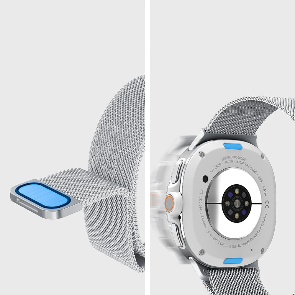 Λουράκι Spigen Metal Fit για Samsung Galaxy Watch9 / Watch8 / Watch8 Classic Series, Ασημί AMP10121