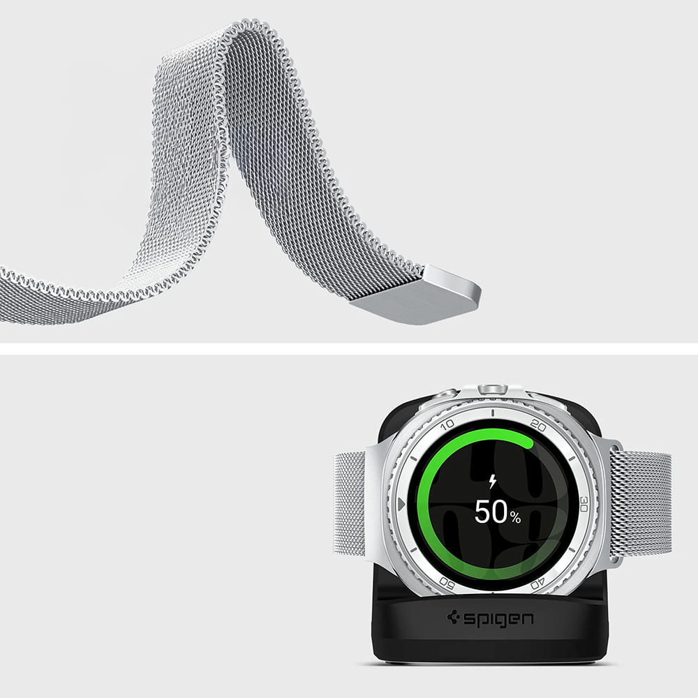 Λουράκι Spigen Metal Fit για Samsung Galaxy Watch9 / Watch8 / Watch8 Classic Series, Ασημί AMP10121