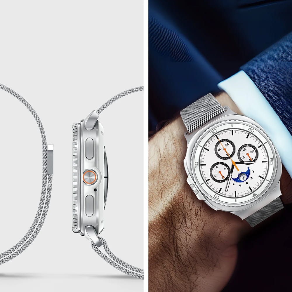 Λουράκι Spigen Metal Fit για Samsung Galaxy Watch9 / Watch8 / Watch8 Classic Series, Ασημί AMP10121