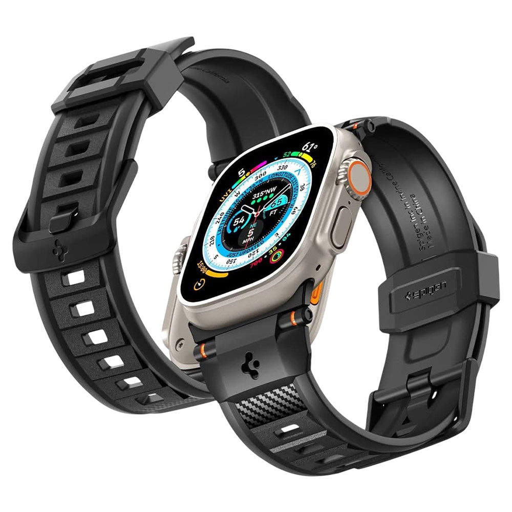Λουράκι Spigen Rugged για Apple Watch 49mm / 46mm / 45mm / 44mm / 42mm Series, Μαύρο AMP07105