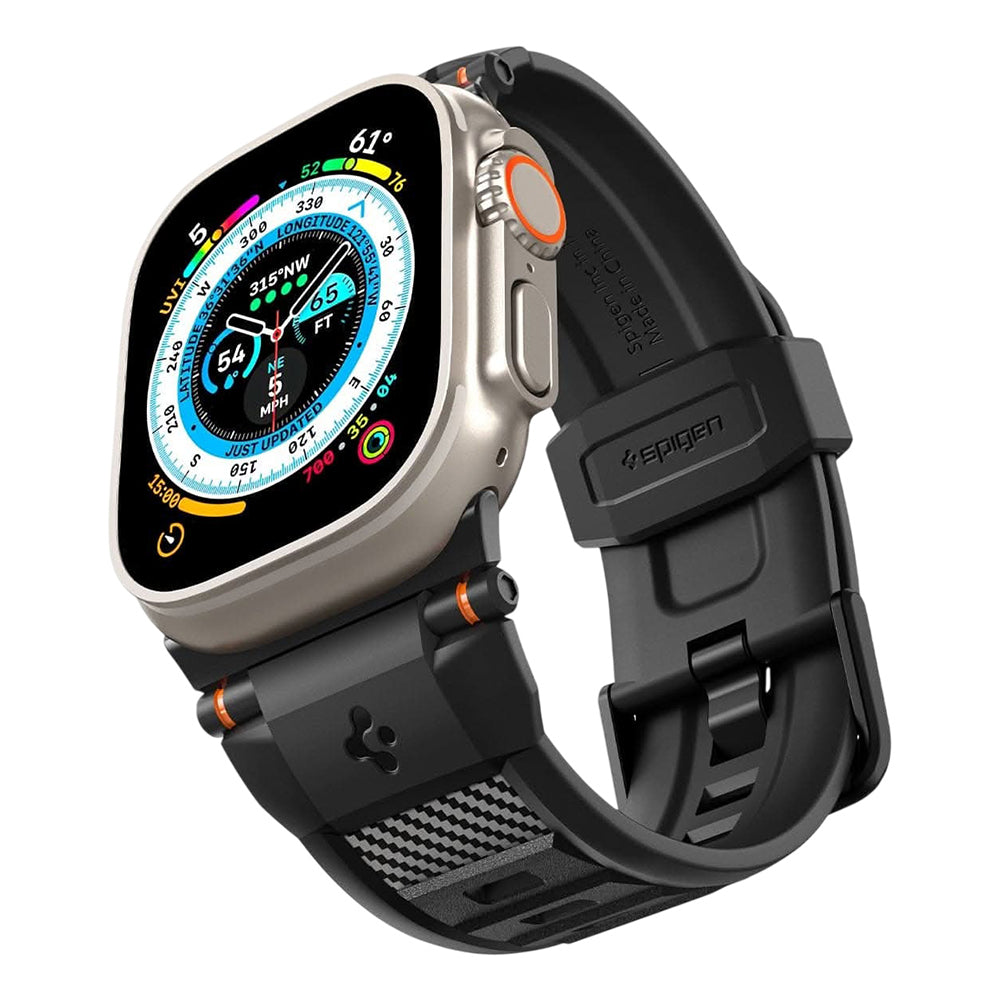 Λουράκι Spigen Rugged για Apple Watch 49mm / 46mm / 45mm / 44mm / 42mm Series, Μαύρο AMP07105