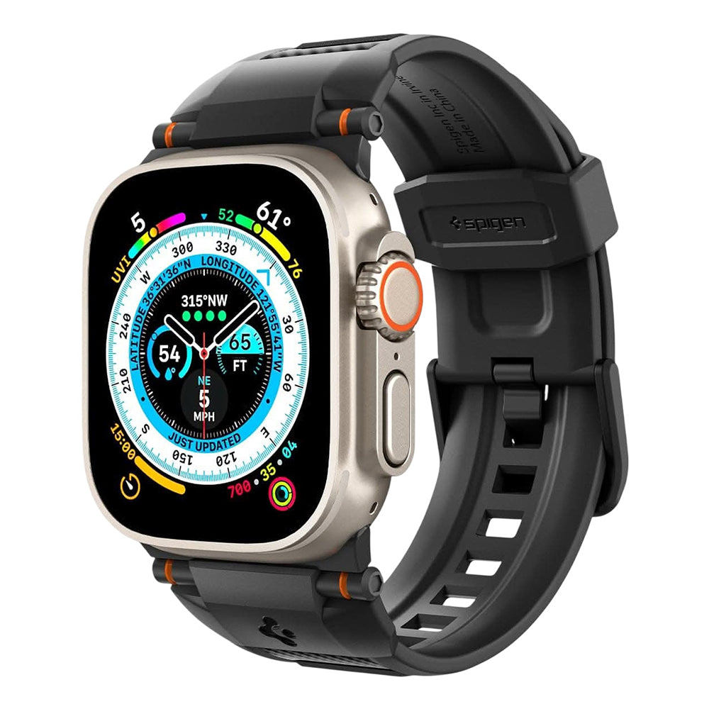 Λουράκι Spigen Rugged για Apple Watch 49mm / 46mm / 45mm / 44mm / 42mm Series, Μαύρο AMP07105
