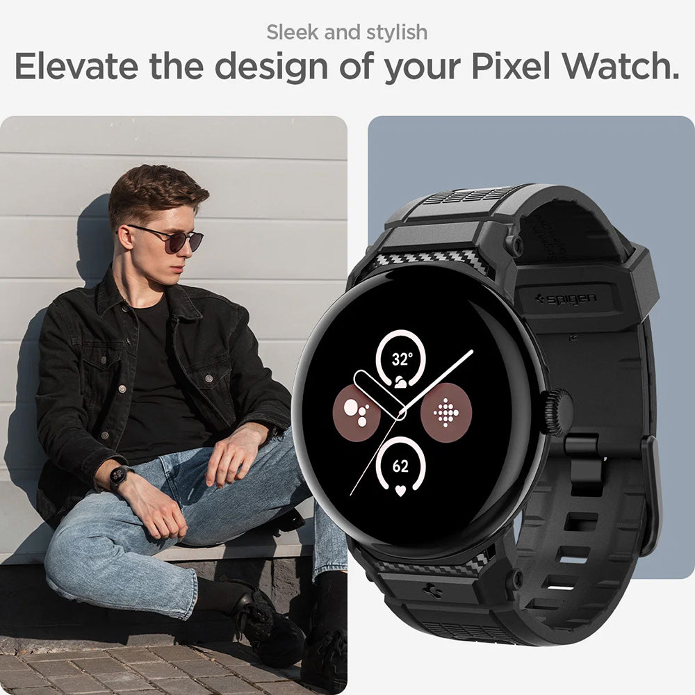 Λουράκι Spigen Rugged για Google Pixel Watch 41mm Series, Μαύρο AMP07556