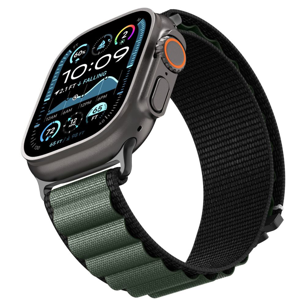 Spigen WBF1 Strap for Apple Watch 49mm / 46mm / 45mm / 44mm Series, Black Green