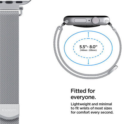 Λουράκι Spigen WBM4 για Apple Watch 42mm / 41mm / 40mm Series, Ασημί AMP10498