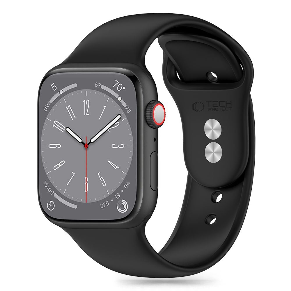 Λουράκι σιλικόνης Tech-Protect για Apple Watch 49mm / 45mm / 44mm / 42mm Series, Μαύρο 