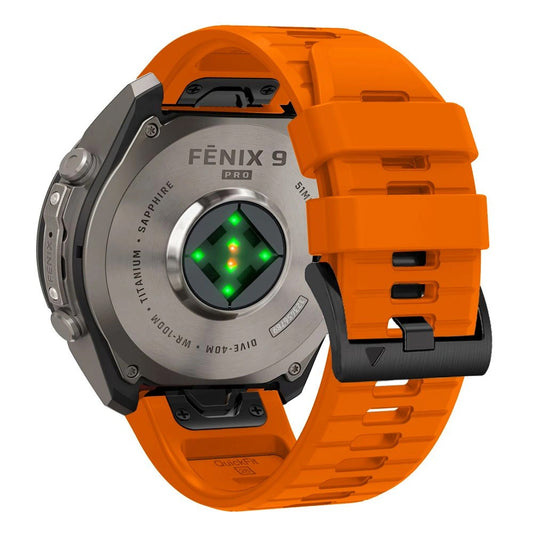 Λουράκι σιλικόνης Techsuit για Garmin Fenix 5 / 6 / 6 Pro / 7 / 8 / 8 Pro / E / 9 / 9 Pro, πορτοκαλί
