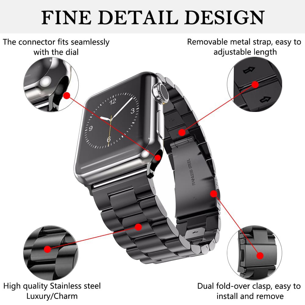 Λουράκι Techsuit W036 για Apple Watch 42mm / 41mm / 40mm / 38mm Series, Μαύρο