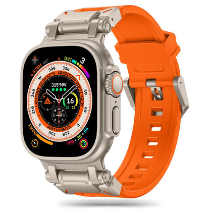Λουράκι Techsuit W064 για Apple Watch 49mm / 46mm / 45mm / 44mm / 42mm Series, Ασημί Πορτοκαλί