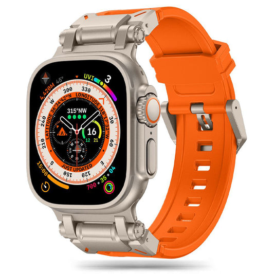 Λουράκι Techsuit W064 για Apple Watch 49mm / 46mm / 45mm / 44mm / 42mm Series, Ασημί Πορτοκαλί