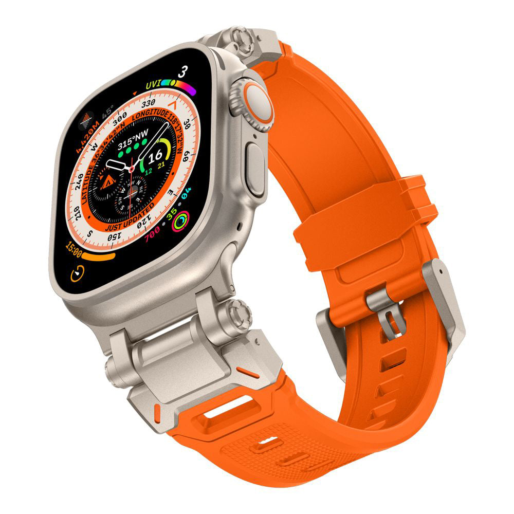 Λουράκι Techsuit W064 για Apple Watch 49mm / 46mm / 45mm / 44mm / 42mm Series, Ασημί Πορτοκαλί