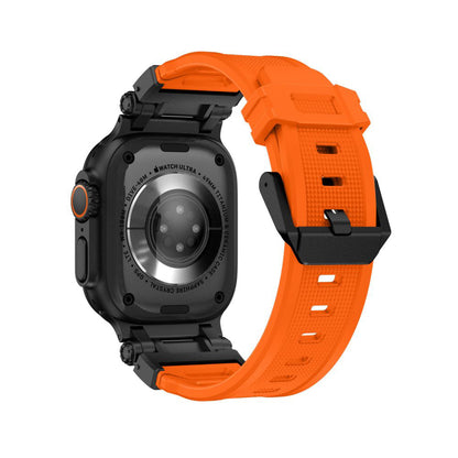 Λουράκι Techsuit W064 για Apple Watch 49mm / 46mm / 45mm / 44mm / 42mm Series, Μαύρο Πορτοκαλί