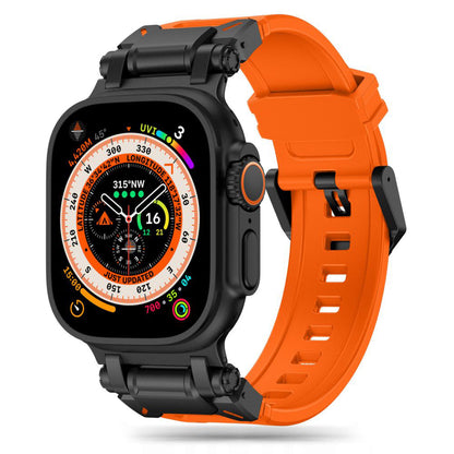 Λουράκι Techsuit W064 για Apple Watch 49mm / 46mm / 45mm / 44mm / 42mm Series, Μαύρο Πορτοκαλί
